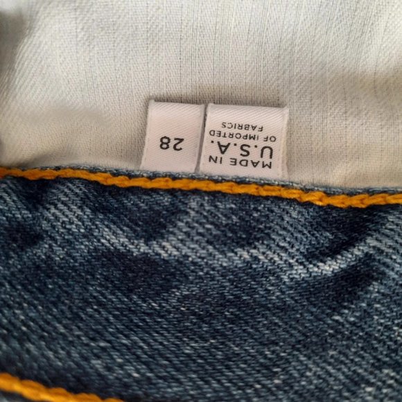 And/Or 28 UK 10 Selvedge Denim Westlake Wide Leg Cropped Jeans High Rise 2 Tone - Picture 10 of 12